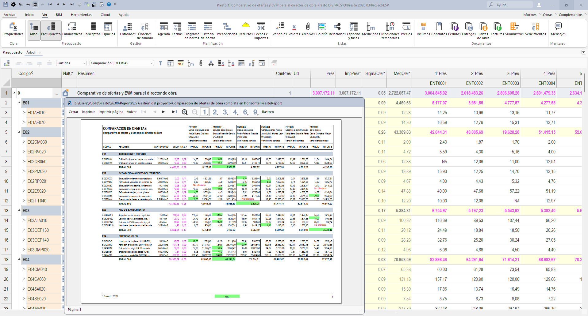 Licitación de obras con Presto 26
